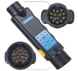 Tester 13-pólových autozásuviek a zástrčiek prívesov 12V