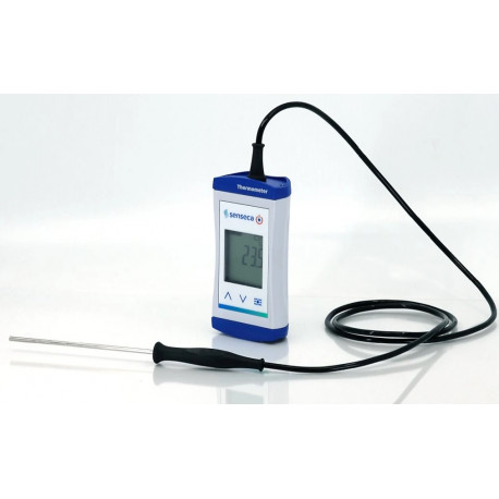 Senseca ECO 121-3 - presný vodotesný univerzálny teplomer s pevne pripojeným ponorným snímačom Ø 3 mm